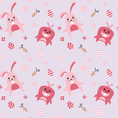 Flat hand drawn easter pattern.