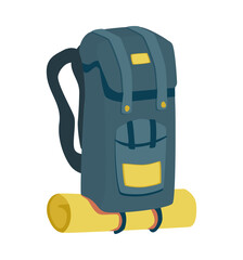 Naklejka premium Camping Backpack Mat Composition