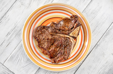 Pan-fried T-bone steak