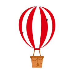 Vector illustration, hot air balloon isolated on white background.
