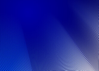 Dotted vector abstract background, dark blue dots in perspective flow, multimedia information theme, big data technology image, cool backdrop.