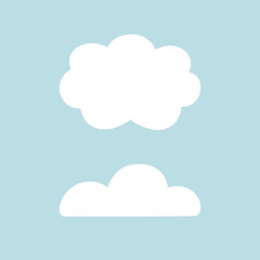 Vector illustration, clouds, isolated on a white background.
