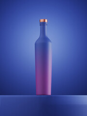 blue and purple bottle of wine
