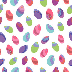Seamless vector pattern of Easter eggs. Holiday background for greeting card, website, printing on fabric, gift wrap, postcard and wallpapers. Easter background.