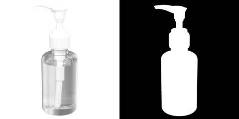 3D rendering illustration of a travel soap dispenser