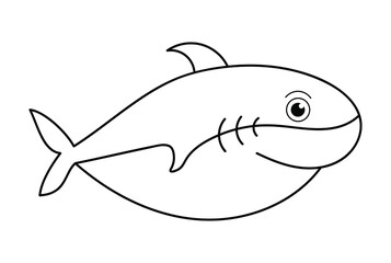 Illustration of educational coloring book vector-shark