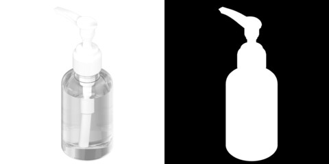 3D rendering illustration of a travel soap dispenser