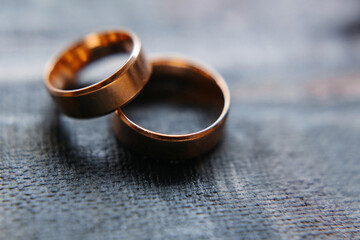 Obraz na płótnie Canvas Wedding rings .Macro. Picture.