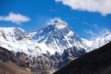 Top of Mount Everest from Gokyo valley