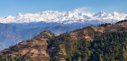 Himalaya, panoramic view of Indian Himalayas