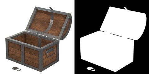 3D rendering illustration of a treasure chest
