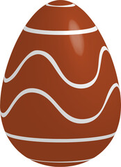 Obraz premium Oeuf de Pâques coloré avec motif simple, vecteur sur fond transparent