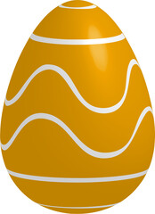 Oeuf de Pâques coloré avec motif simple, vecteur sur fond transparent