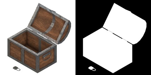3D rendering illustration of a treasure chest