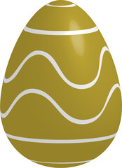 Oeuf de Pâques coloré avec motif simple, vecteur sur fond transparent