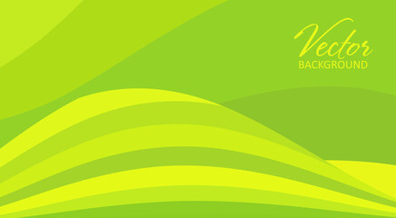 Fototapeta na wymiar Simple green and yellow background with curved stripes