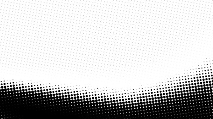 Black and white halftone background with simple wave