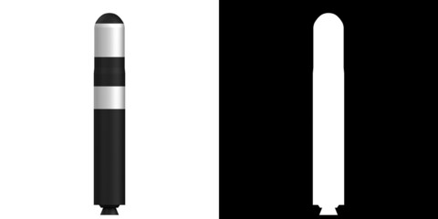 3D rendering illustration of a trident ii d5 ICBM missile - obrazy, fototapety, plakaty
