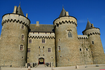 Fototapeta na wymiar Sarzeau, France - june 6 2021 : the Suscinio castle built in the 13th