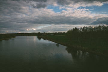 evening over Lielupe river in Latvia