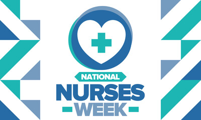 National Nurses Week. Medical and health care concept. Fighters against viruses and diseases. Thank you nurses. In honour of the nurses and doctors. Celebrated annual in United States. Vector poster