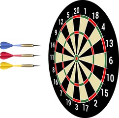 isolated dartboard and dartsmith - 487425573