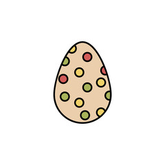 egg, easter, paint line colored icon. Signs and symbols can be used for web, logo, mobile app, UI, UX