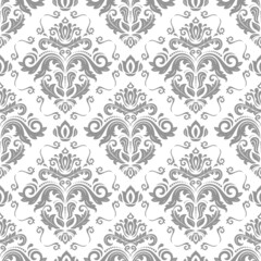 Classic seamless pattern. Damask orient ornament. Classic vintage background. Orient light silver ornament for fabric, wallpaper and packaging