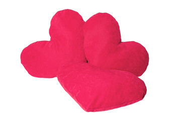 A soft cushion in the shape of a heart