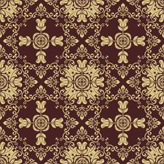 Orient classic pattern. Seamless abstract golden background with vintage elements. Orient background. Ornament for wallpaper and packaging
