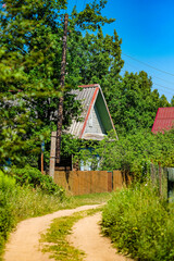 The image of a cottage in Russian village