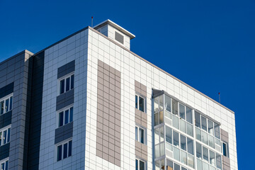 The image of a multistorey house in Moscow