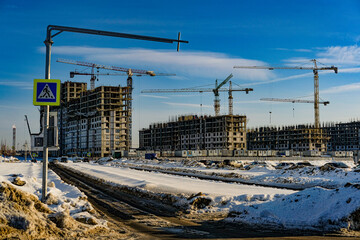 construction of a multistorey houses in Moscow