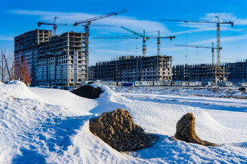 construction of a multistorey houses in Moscow