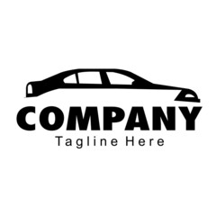 car line art silhouette logo vector design