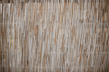 Dry Bamboo Fence Close-up Background