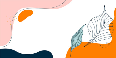 Trendy abstract square art templates with floral and geometric elements. Suitable for social media posts, mobile apps, banners design and web/internet ads. Vector fashion backgrounds.