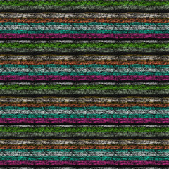 Seamless hand-drawn drawing. Variegated multi-colored horizontal tapestry with a woven stripe texture. Oil, acrylic, gouache effect. Thin coarse textile material. The effect of carpet fabric.
