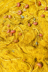 Yellow fishing net