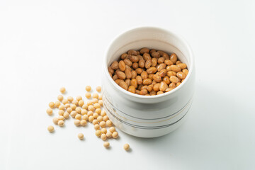 Fresh natto on monochrome background