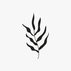 Abstract black flower. Solid flower vector isolated on white background. Flower glyph