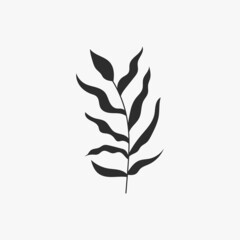 Black flower vector illustration. Floral isolated design element for spring and nature