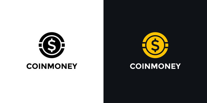 Modern digital coin money or currency logo for financial logo template