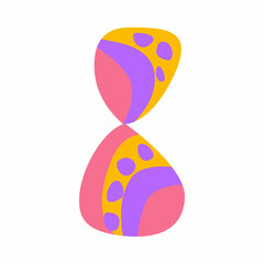 Cute holiday illustration with colorful eight for valentines day. Vector doodle concept for greeting card, banner, print and other design 