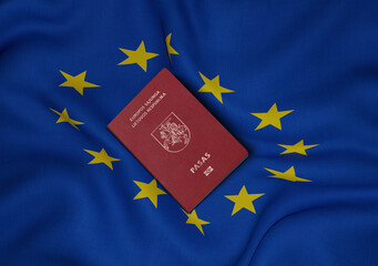 Lithuanian passport on the flag of the European Union, Lithuanian passport is an official document, issued exclusively to Lithuanian citizens to identify