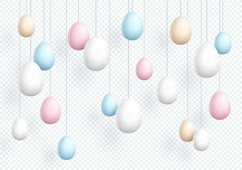 Easter Eggs Speckled Hanging 3d Vector Elements
