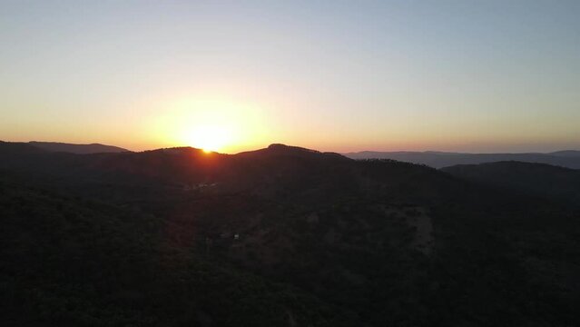 Dron shot Sunset SPAIN open shot ESPANIA sun afternoon sky.mp4