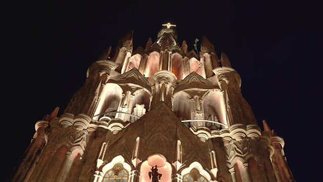 San Miguel de Allende Church at night 