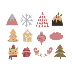 Christmas collection with traditional Christmas symbols and decorative elements.