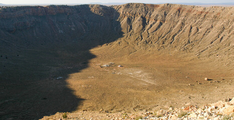 Meteor Crater, or Barringer Crater, Meteorite Impact Crater Site in the Arizona Desert Looking at...